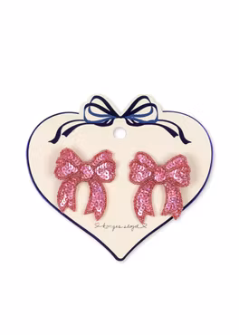 Konges Slojd - 2 pack Sequin Bow Hair Clip - Rapture Rose