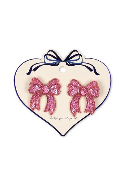 Konges Slojd - 2 pack Sequin Bow Hair Clip - Rapture Rose
