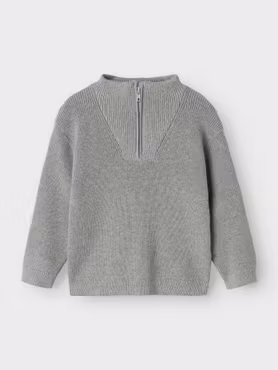 Name It - Set Halfzip Grey Melange & Tap Medium Grey Jeans