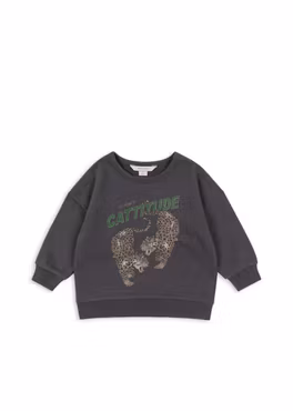 Matchat Set - Konges Sløjd Lou Sweat Shirt Magnet & Name it Tap Medium Grey Jeans