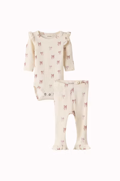 Lil'Atelier - Set EKO Slim Baby Body & Leggings - Bow