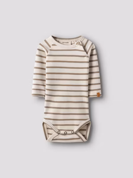Lil'Atelier - Set Baby Body & Loose Pants - Stripe Sepia Tint