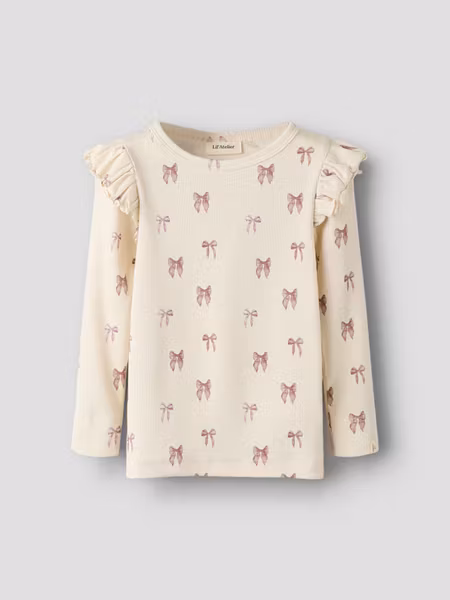 Lil'Atelier - Set Slim Bow Top & Bootcut Solid Pants - Catawba Grape