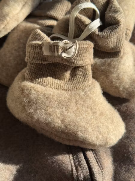 HUTTEliHUT - Footies Wool Fleece tossor - Savannah Melange