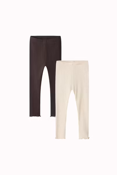 Name it - 2-pack XSL Leggings - Seal Brown/Peyote Melange