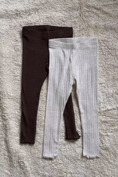Name it - 2-pack XSL Leggings - Seal Brown/Peyote Melange