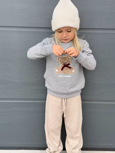Matchat Set - Name it Bonjour Sweatshirt Grey Melange & Sofie Schnoor Lovask Piontelle Byxa