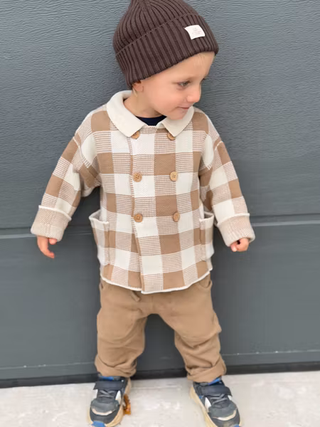Lil'Atelier - Set Loose Knit Cardigan & HAB Byxa - Sepia Tint