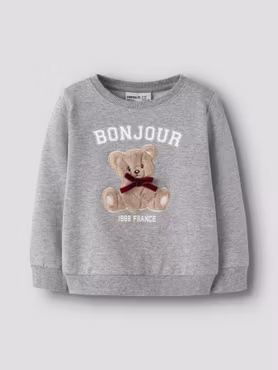 Name it - Set Bonjour Sweatshirt Grey Melange & Tap Medium Grey Jeans