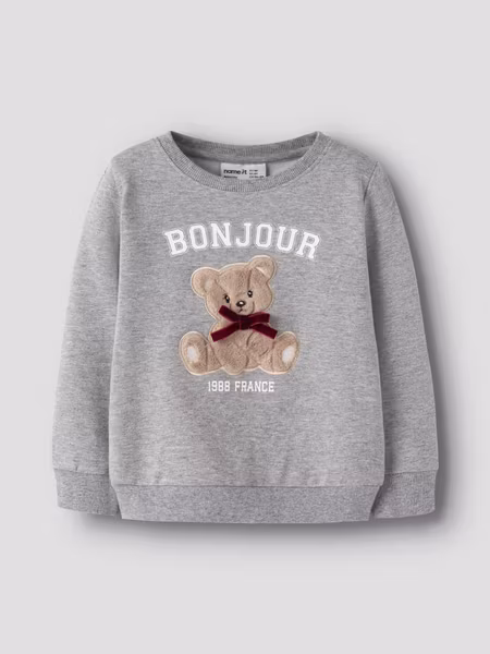 Name it - Set Bonjour Sweatshirt Grey Melange & Tap Medium Grey Jeans