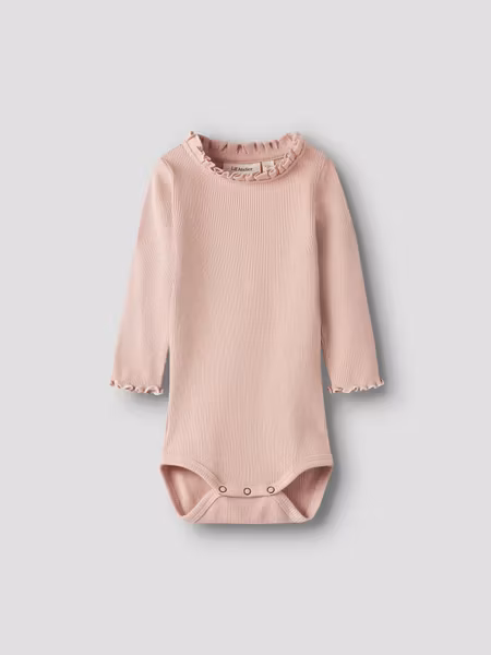 Lil'Atelier - Slim Rib Baby Body - Cameo Rose