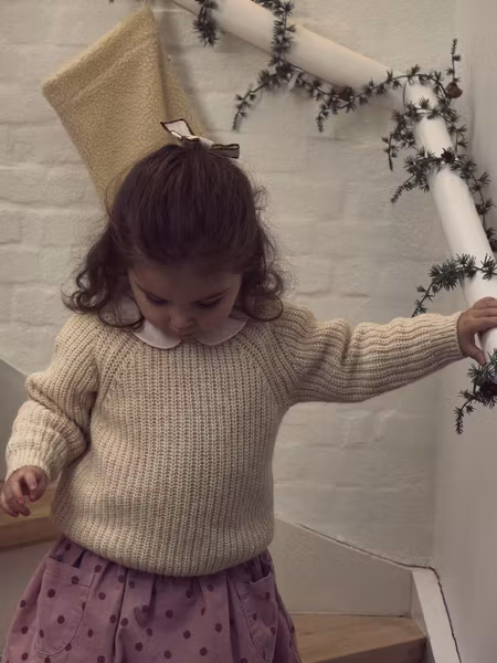 Lil'Atelier - LS Loose Knit Kids - Oxford Tan Melange