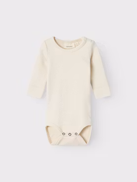 Lil'Atelier - Set Slim Solid Baby Body Turtledove & Loose Cord Hängselbyxa Sepia Tint