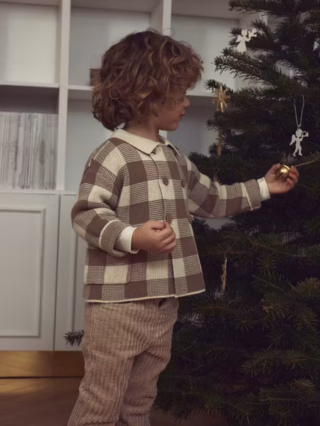 Lil'Atelier - Set Loose Knit Cardigan Sepia Tint & Regular Raul Cord Pants Oxford Tan