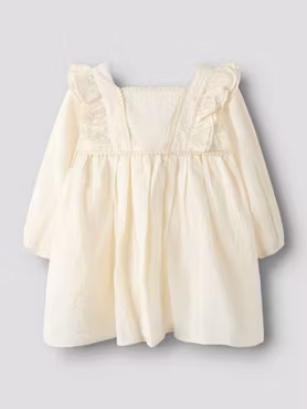 Matchat Set - Lil'Atelier LS Dress Turtledove & Condor Perle Knee Socks with Bow Champagne