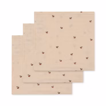 Konges Sløjd - 3 Pack Muslin Cloth - Cherry