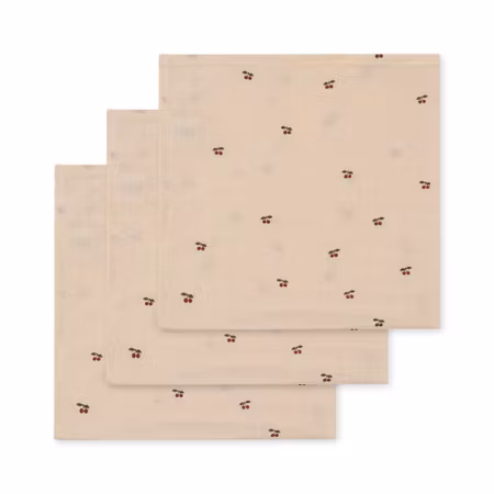 Konges Sløjd - 3 Pack Muslin Cloth - Cherry