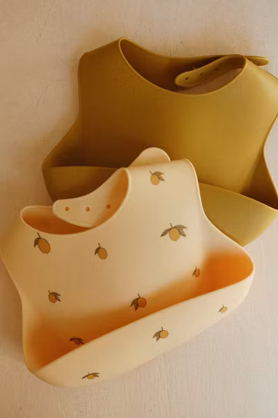 Konges Sløjd - 2 Pack Silicone Bib - Lemon/Almond