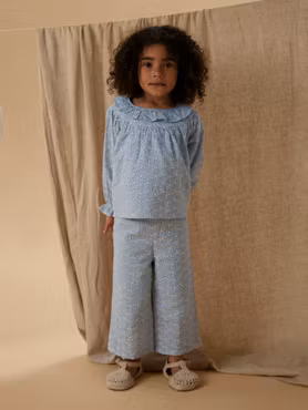 Lil'Atelier - Set Loose Shirt & Wide Pants - Zen Blue