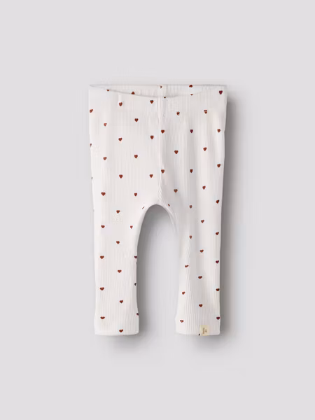 Lil'Atelier - Slim Baby Leggings - Coconut Milk Heart