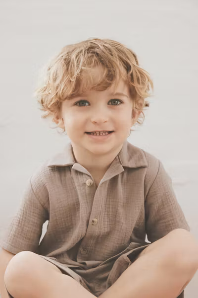 HUTTEliHUT - Muslin SS Shirt - Moon Rock