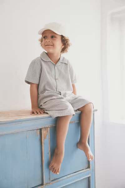 HUTTEliHUT - Shorts YD Stripe - Bering Sea