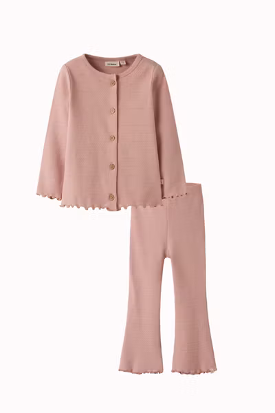 Lil'Atelier - Set Dimia LS Slim Cardigan & Bootcut Leggings - Misty Rose