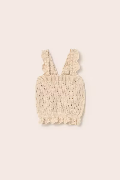 Cozmo - Lilyk Openwork Tricot Top - Ivory