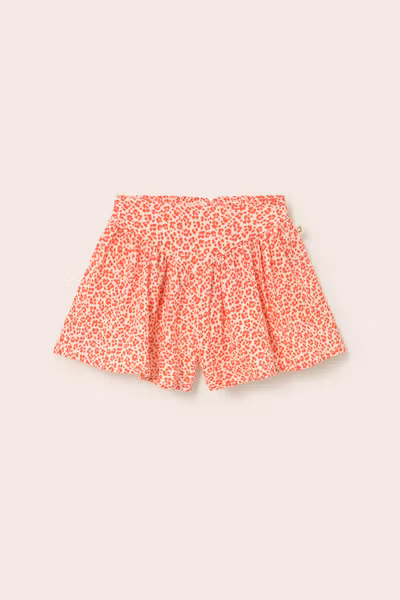 Cozmo - Florik Animal Print Cotton Shorts - Tomato