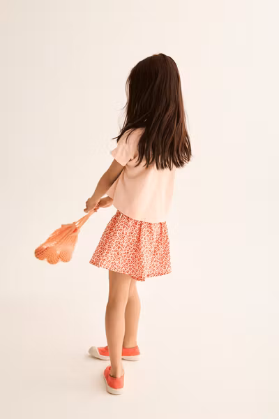 Cozmo - Florik Animal Print Cotton Shorts - Tomato