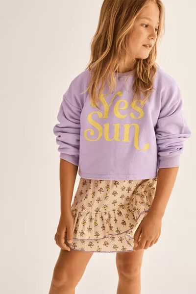 Cozmo - Vegak Cotton Fleece Puffed Sweatshirt - Lavender