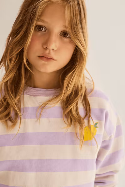 Cozmo - Dank Striped Cotton Fleece Sweatshirt - Lavender