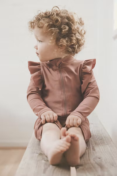 HUTTEliHUT -  Swim Suit LS Solid UPF 60+ - Ash Rose