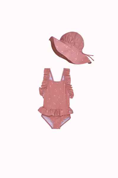 HUTTEliHUT - Set Sun Hat UPF 60+ & Swimsuit - Ash Rose