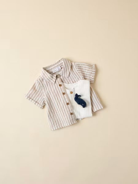 Name it - Denis SS Baby Shirt - Chateau Gray