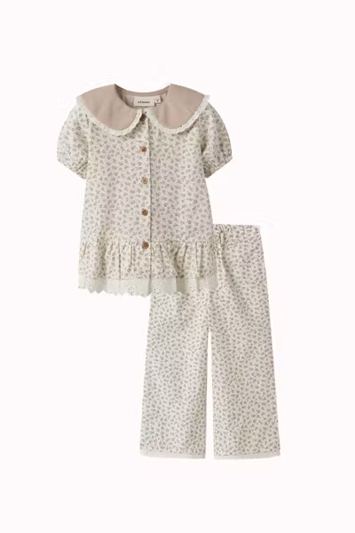 Lil'Atelier - Set SS Loose Shirt & Wide Ancle Pants - Coconut Milk