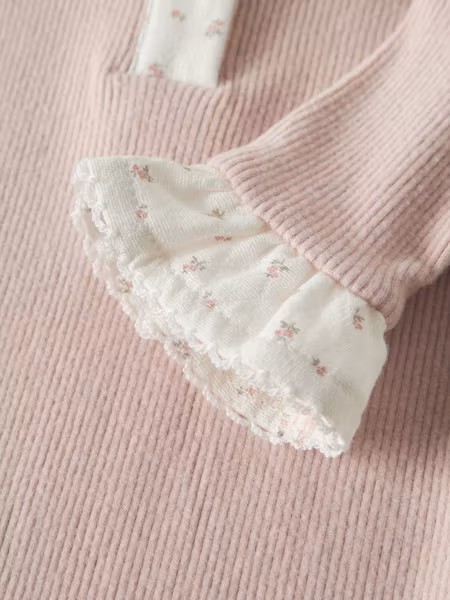 Lil'Atelier - Trine LS Slim Baby Body - Peach Whip