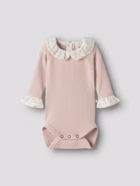 Lil'Atelier - Trine LS Slim Baby Body - Peach Whip