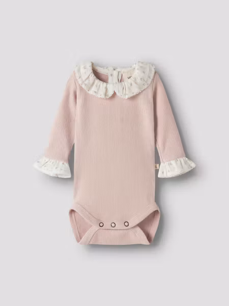 Lil'Atelier - Trine LS Slim Baby Body - Peach Whip