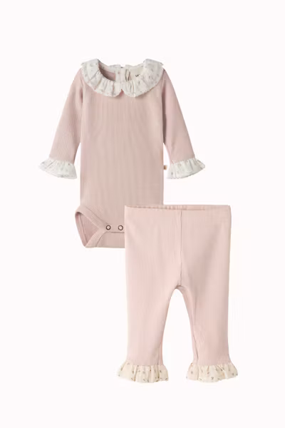 Lil'Atelier - Set Trine LS Slim Baby Body & Leggings - Peach Whip