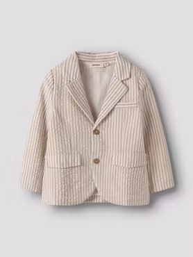 Lil'Atelier - LS Stripe Blazer - Feather Gray