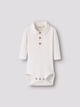 Lil'Atelier - Fundo LS Slim Baby Body Shirt - Coconut Milk