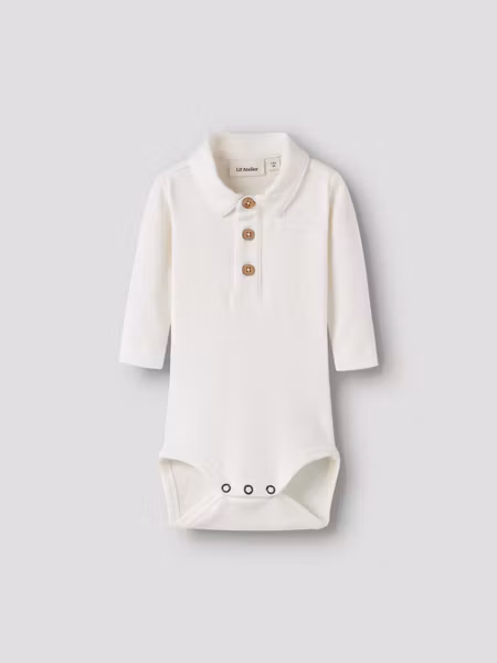 Lil'Atelier - Fundo LS Slim Baby Body Shirt - Coconut Milk