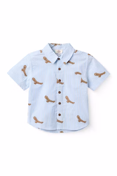 Copenhagen Colors - Seersucker Shirt - Sky Blue