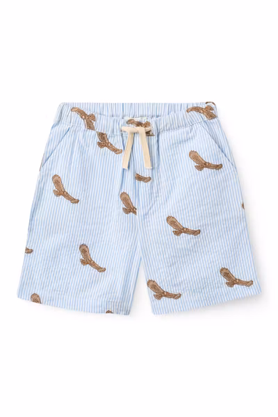 Copenhagen Colors - Seersucker Shorts - Sky Blue