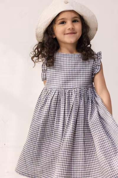 MarMar Copenhagen - Darame Cotton Linen Dress - Marine Check