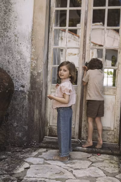 Matchande Set - MarMar Copenhagen Tirra Linen Top Sweet Violet & Lil'Atelier Wide Ancel Denim Jeans