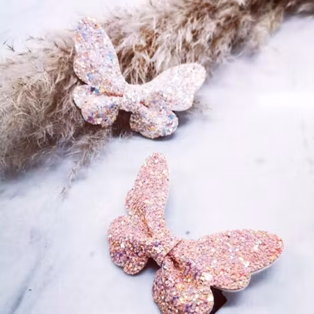 Busy Lizzie - Hair Clip - Butterfly White Glitter