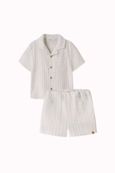 Lil'Atelier - Set Hagi SS Loose Shirt & Shorts  - Dusty Blue