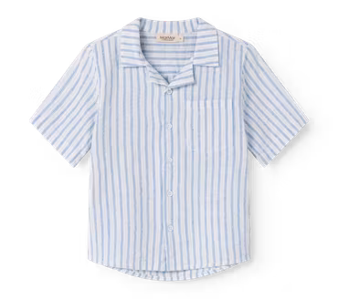 MarMar Copenhagen - Tage Cotton Linen Shirt - Surf Blue Stripe